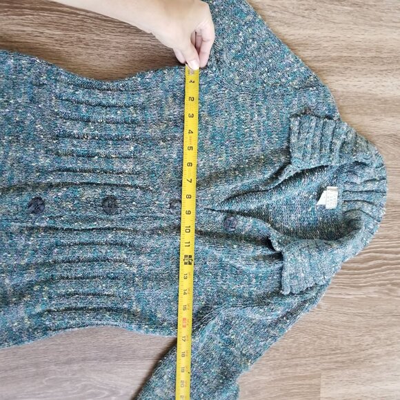 Sigrid Olsen Sport Speckled Knit Sweater + S + Blue / Green - Picture 6 of 10